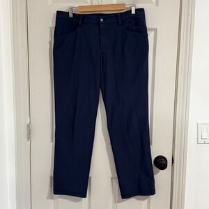 Lululemon ABC Pants Mens 34x28 Blue Slim Fit Technical Stretch Trousers Office